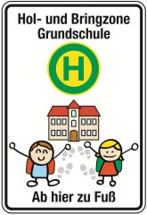 Schild Hol und Bringzone Grundschule